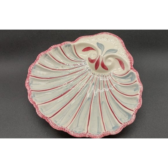 Blue Ridge Southern Potteries Clam Shell Bon Bon Dish 9 x 8.5 In - Picture 2 of 7